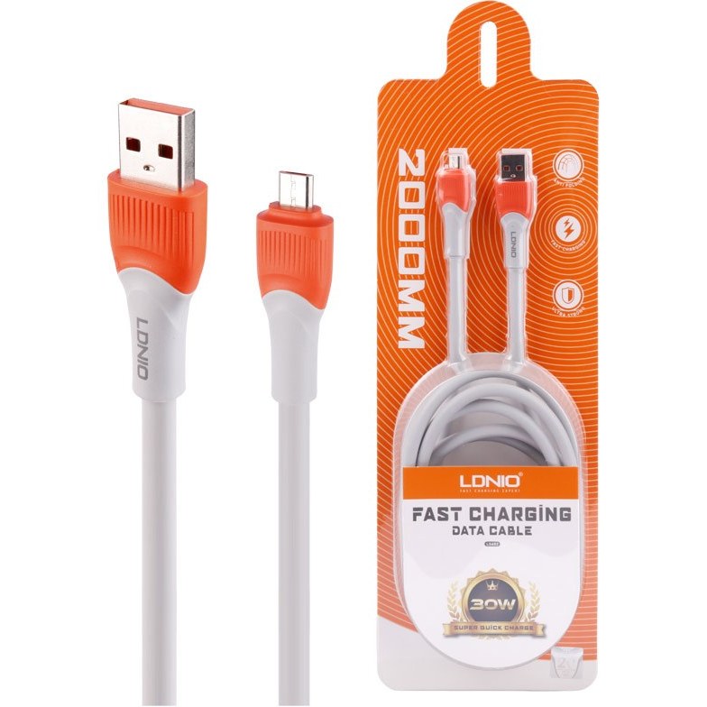 کابل میکرو یو اس بی فست شارژ Ldnio LS602 30W 2m