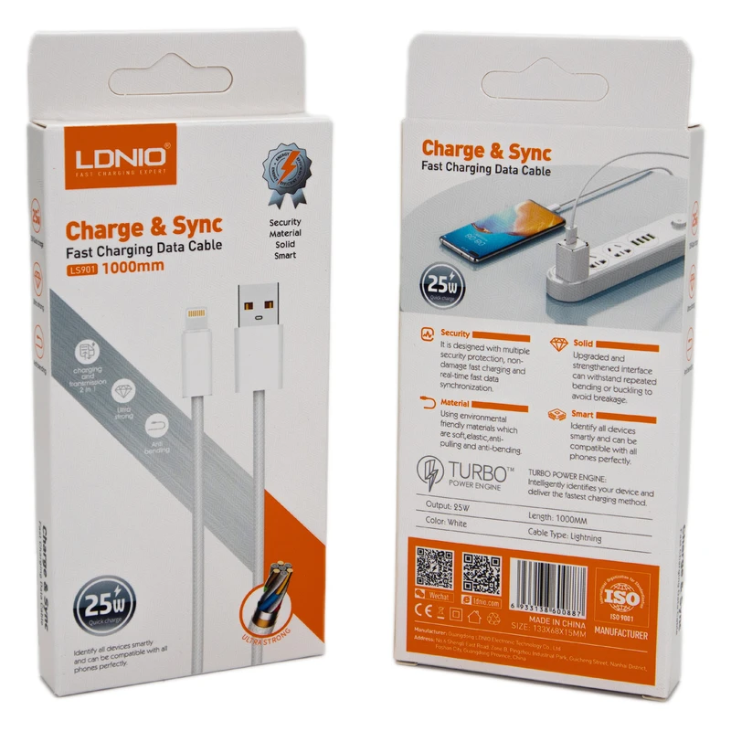 کابل تبدیل USB به لایتنینگ الدینو مدل LS901
